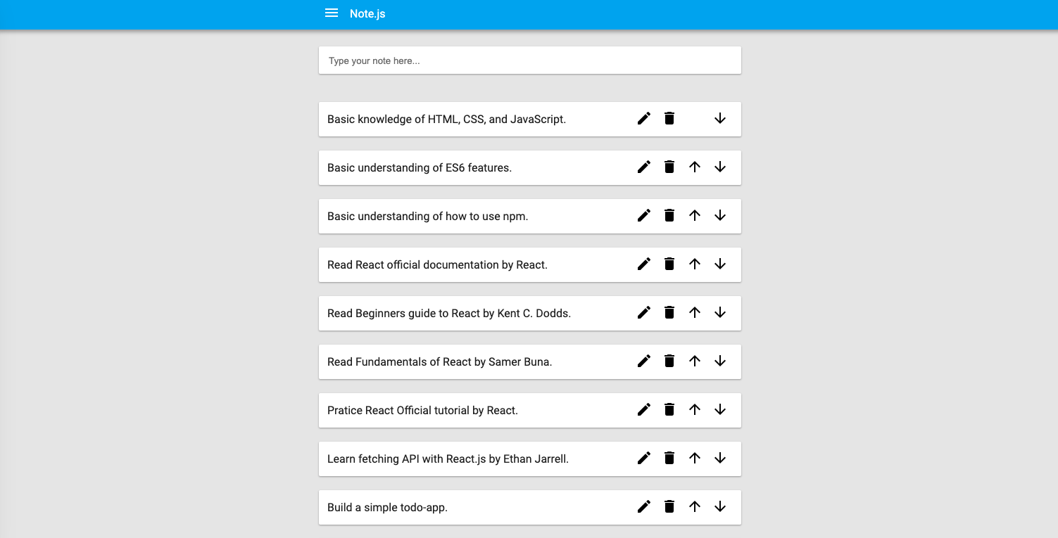 GitHub - sergiogomes/react-notes-list: Note.js you can list all your ...